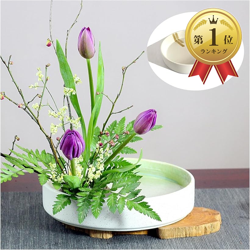 楽天市場】【楽天ランキング1位入賞】生け花 花器 水盤 20cm 剣山 丸型