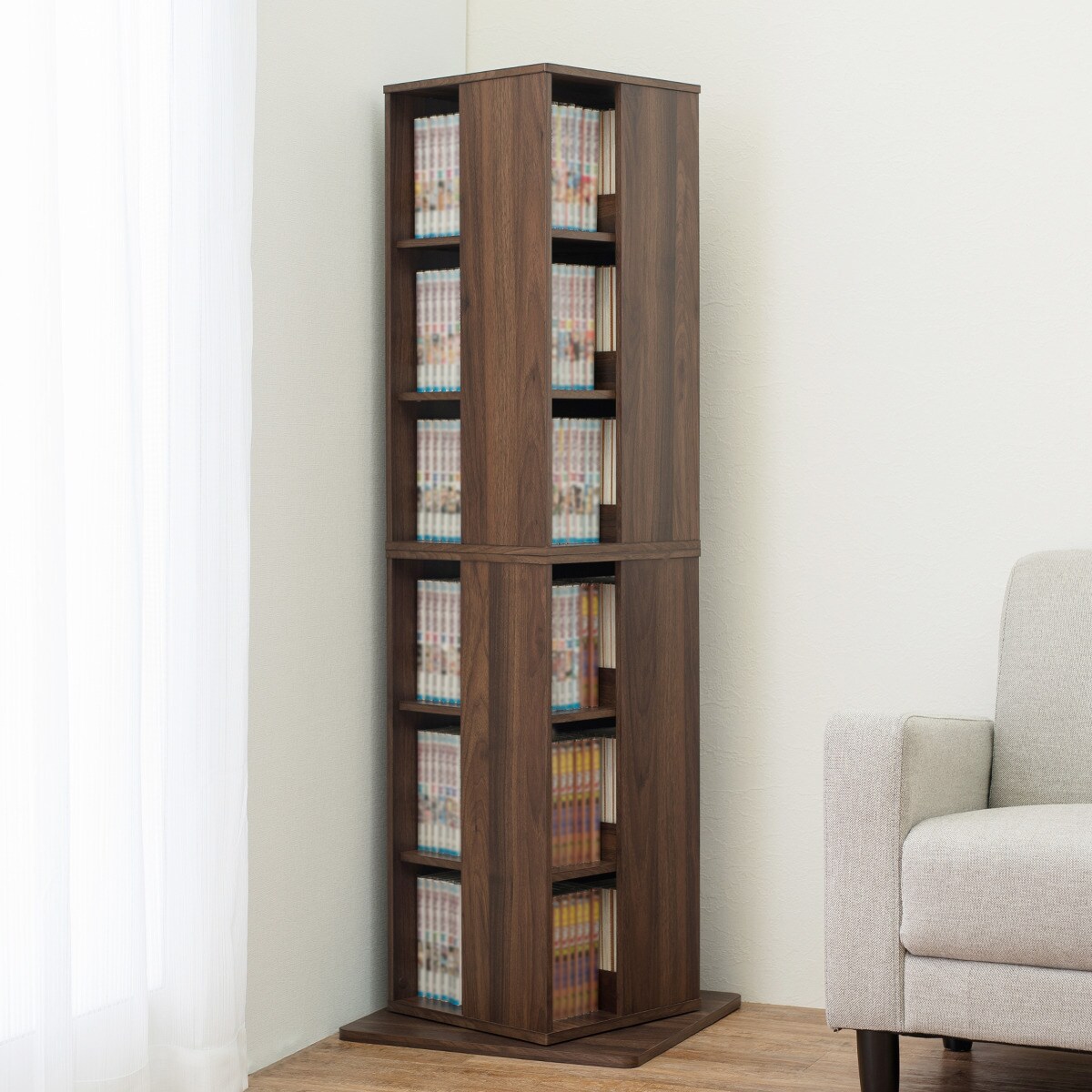 楽天市場】壁付けできる回転式コミックラック6段 （NA） ニトリ