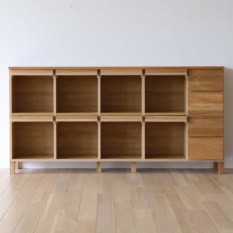 レッチェ 180マガジンレコードラック (4列＋引き出し4杯) (樹種