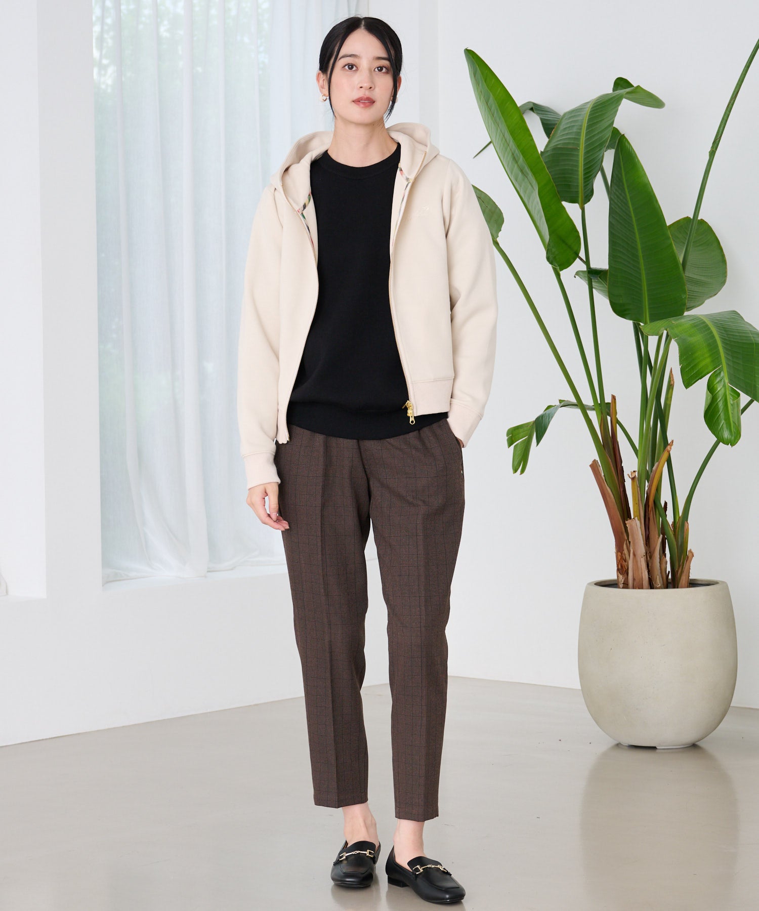 ダンボールニット コンパクトZIPパーカー（パーカー/レディース