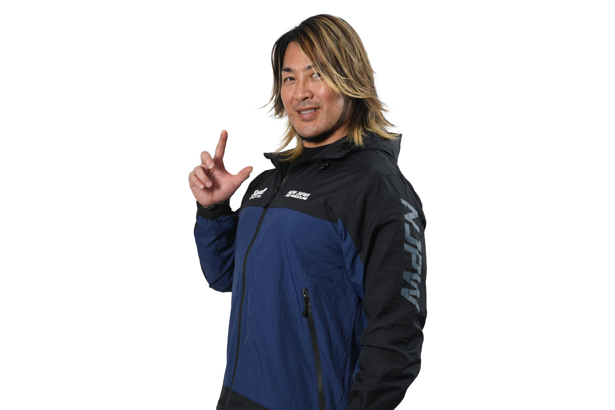 新日本プロレスSOUL SPORTS ナイロンウィンドブレーカー(ネイビー