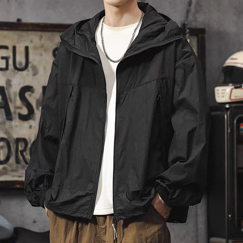 UVカット アイスシルク フード付ハイネックジャケット（3Colors