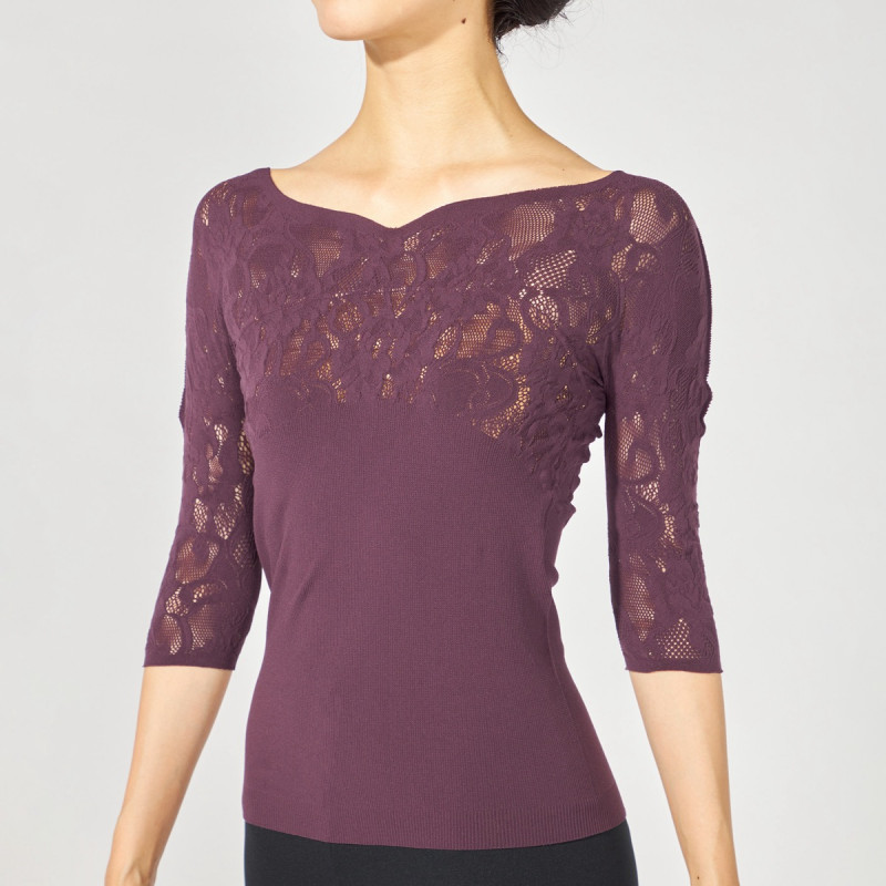 ノーソーイングニット】カップ付きバレリーナネックトップ 商品ページ