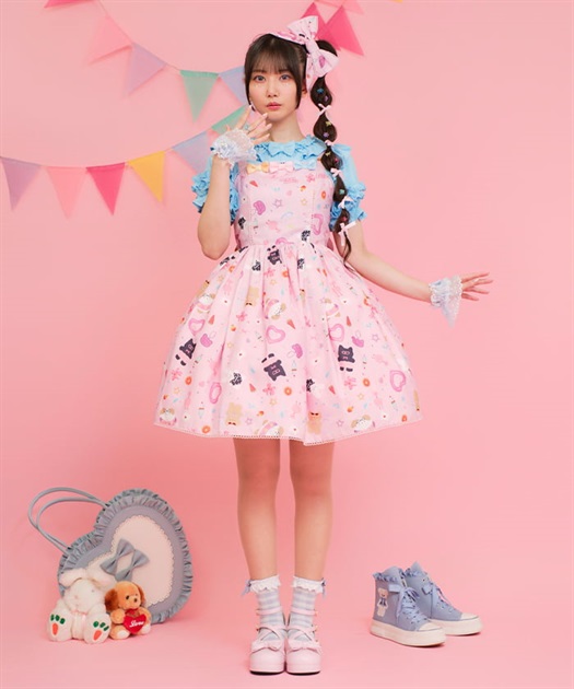 ハッピーバカンス柄ジャンスカ | kawaii | axes femme online shop