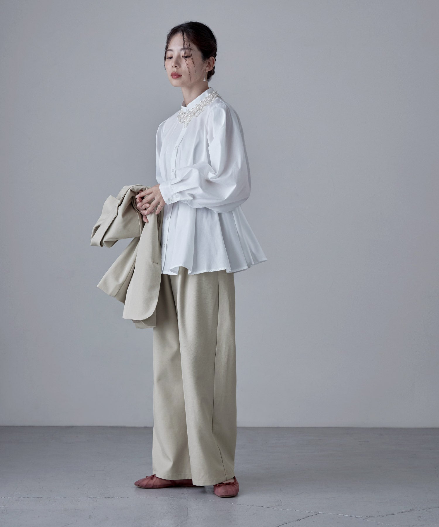 セットアップパンツスーツ ツイルシングルテーラードジャケット