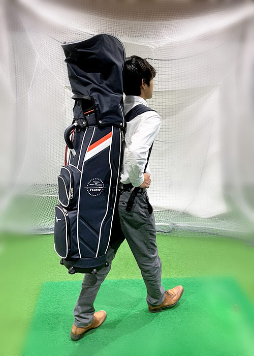 バックパックのように背負えるミズノのキャディバッグ「FLOTT」 | GDO