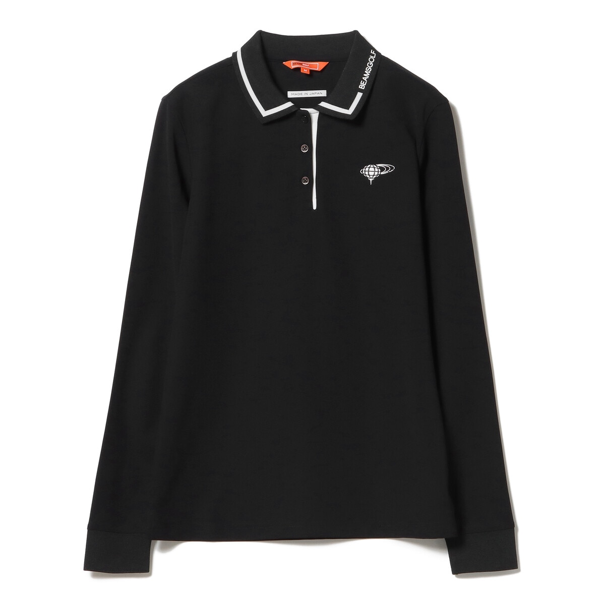 BEAMS GOLF ORANGE LABEL 襟ロゴ バイカラー ポロシャツ レディス(長袖