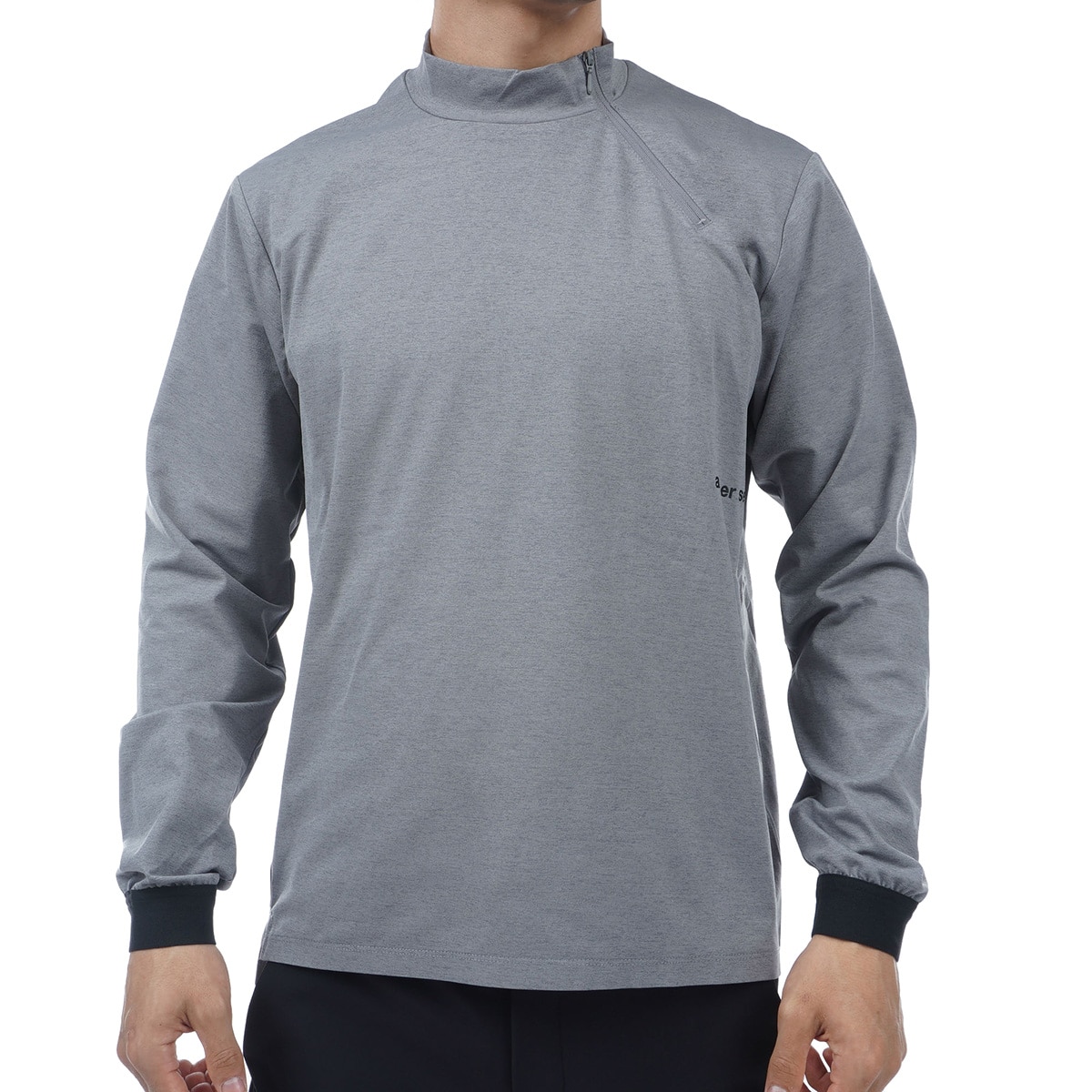 ストレッチ ドライエアリープレーン モックネック長袖Tシャツ(長袖