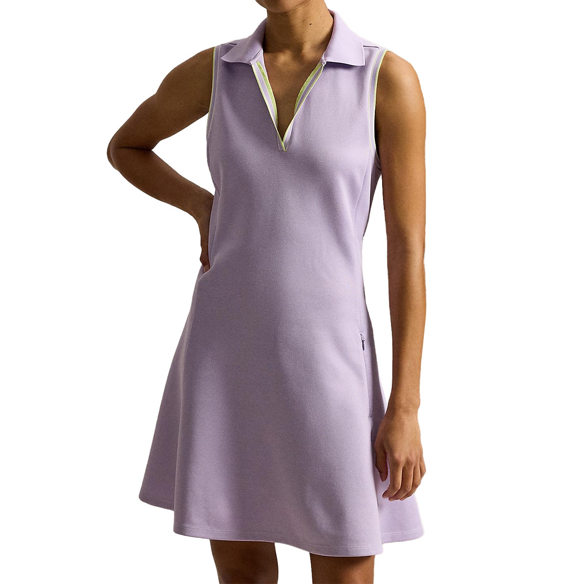 RLX ストレッチ スリーブレス ピケ ポロワンピース レディス