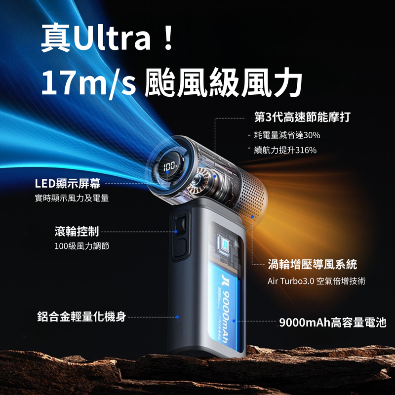 JisuLife - Handheld Fan Ultra2【旗艦級】萬用龍捲風渦輪風炮