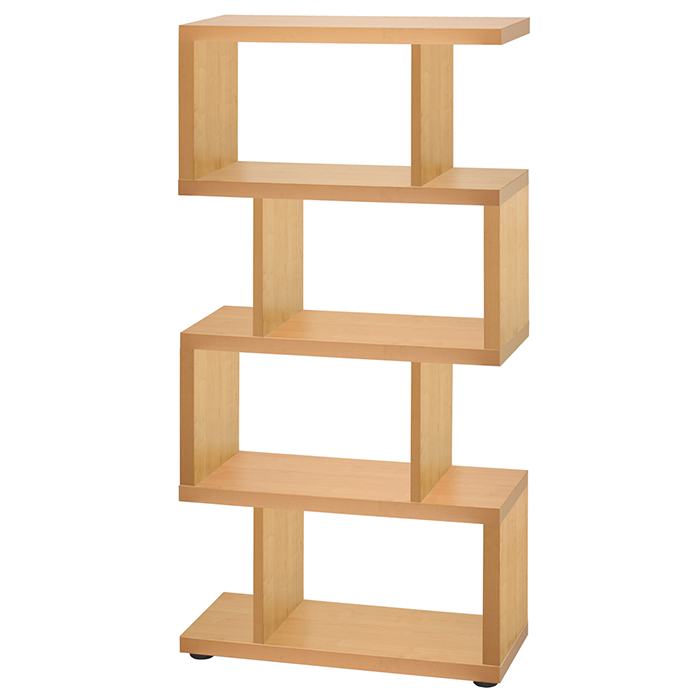 ミヤグチ企販 オープンシェルフ 4段 オープンラック 木製 ディスプレイ