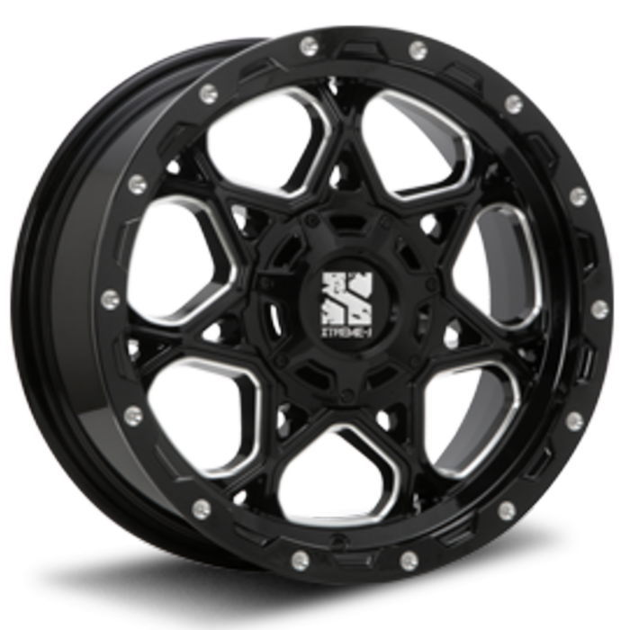 MLJ 16インチ 10穴 100 114.3 7J XTREME-J XJ06 グロスブラックミルド