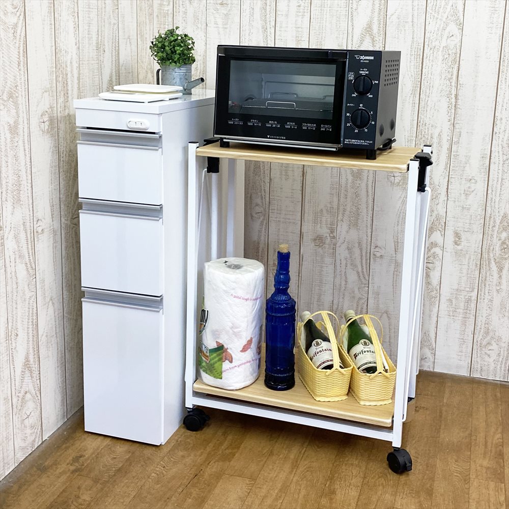 隙間 収納 キッチン ラック キャスター付き コンセント 幅 20 奥行 55