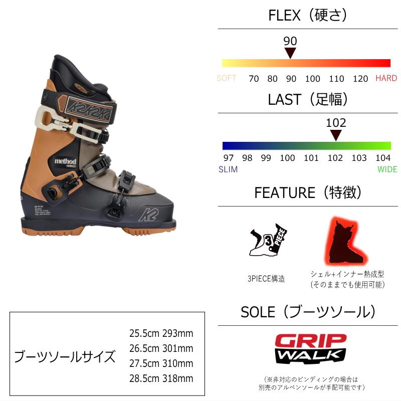 24-25 K2 METHOD [25.5cm足幅102mm幅] ケーツー メンズ スキーブーツ 3