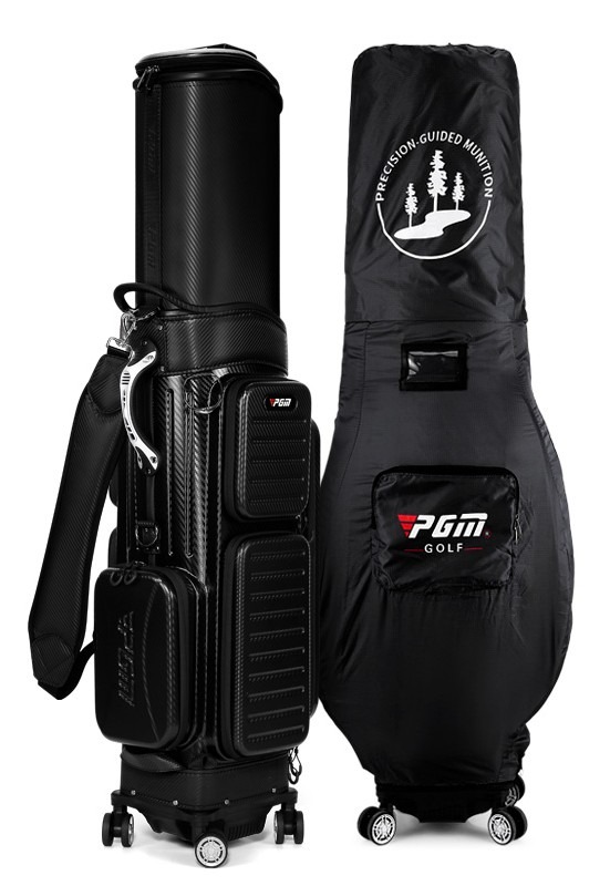 PGM 全身ハードシェル ゴルフバッグ男女兼用伸縮キャディバッグ四輪