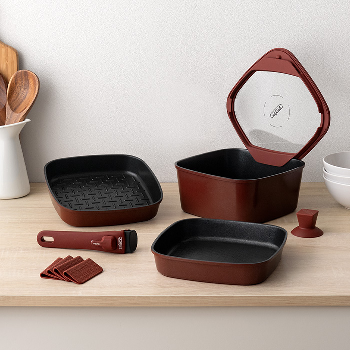 フライパンセット ボオグル BoOh!gle スクエア ハンドル コンパクト