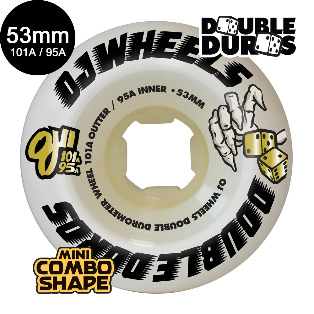 オージェイウィール OJ WHEELS 53mm DOUBLE DURO WHITE MINI COMBO