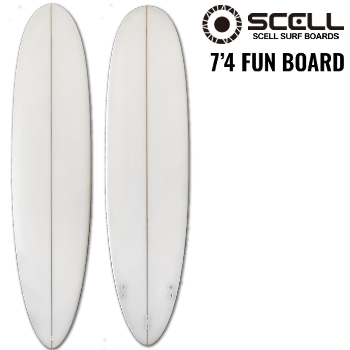 SCELL セル サーフィン サーフボード ファンボード 7'4 クリア