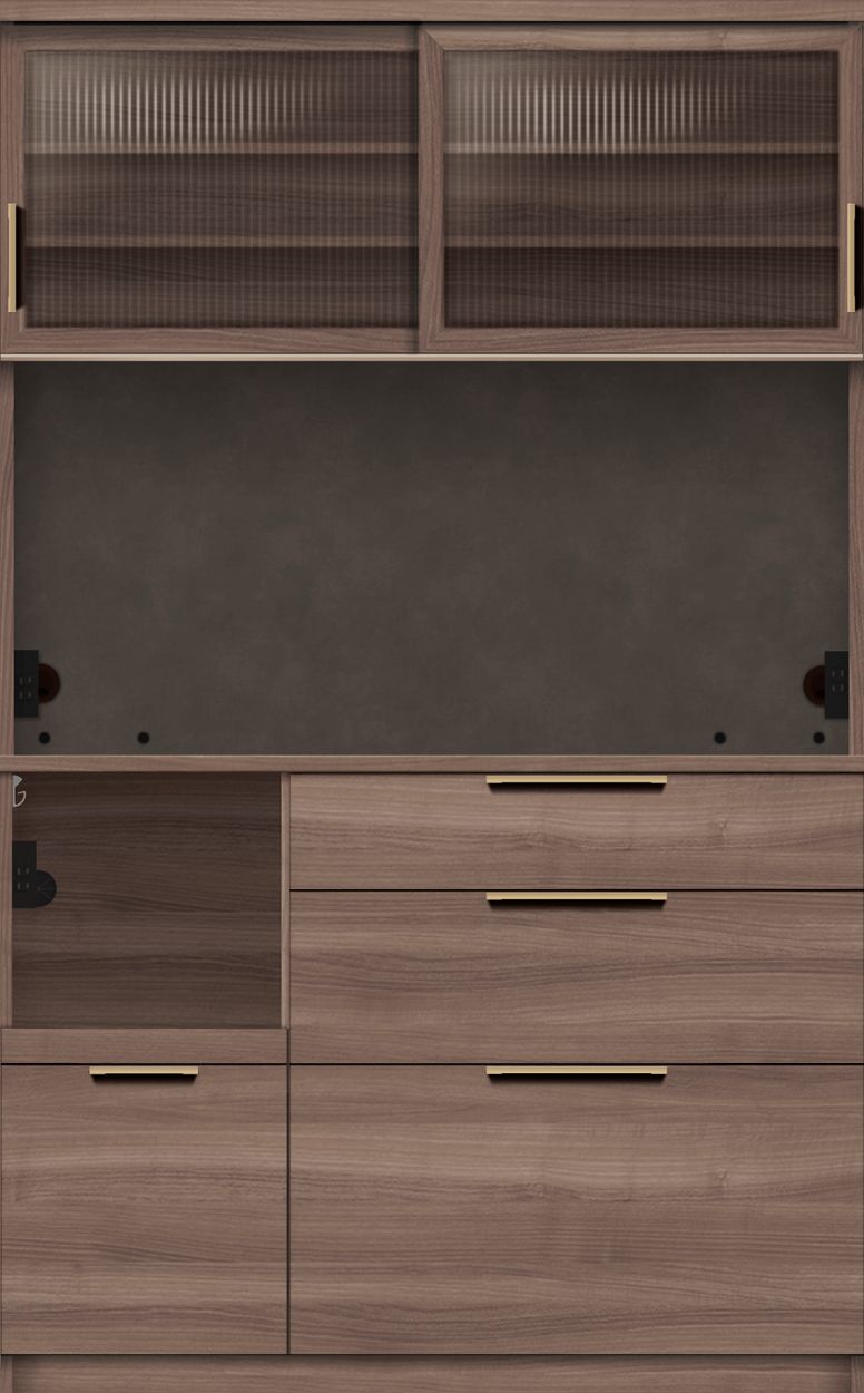 パモウナ 食器棚 幅120cm 奥行50cm 高さ194cm NW 完成品 棚 国産