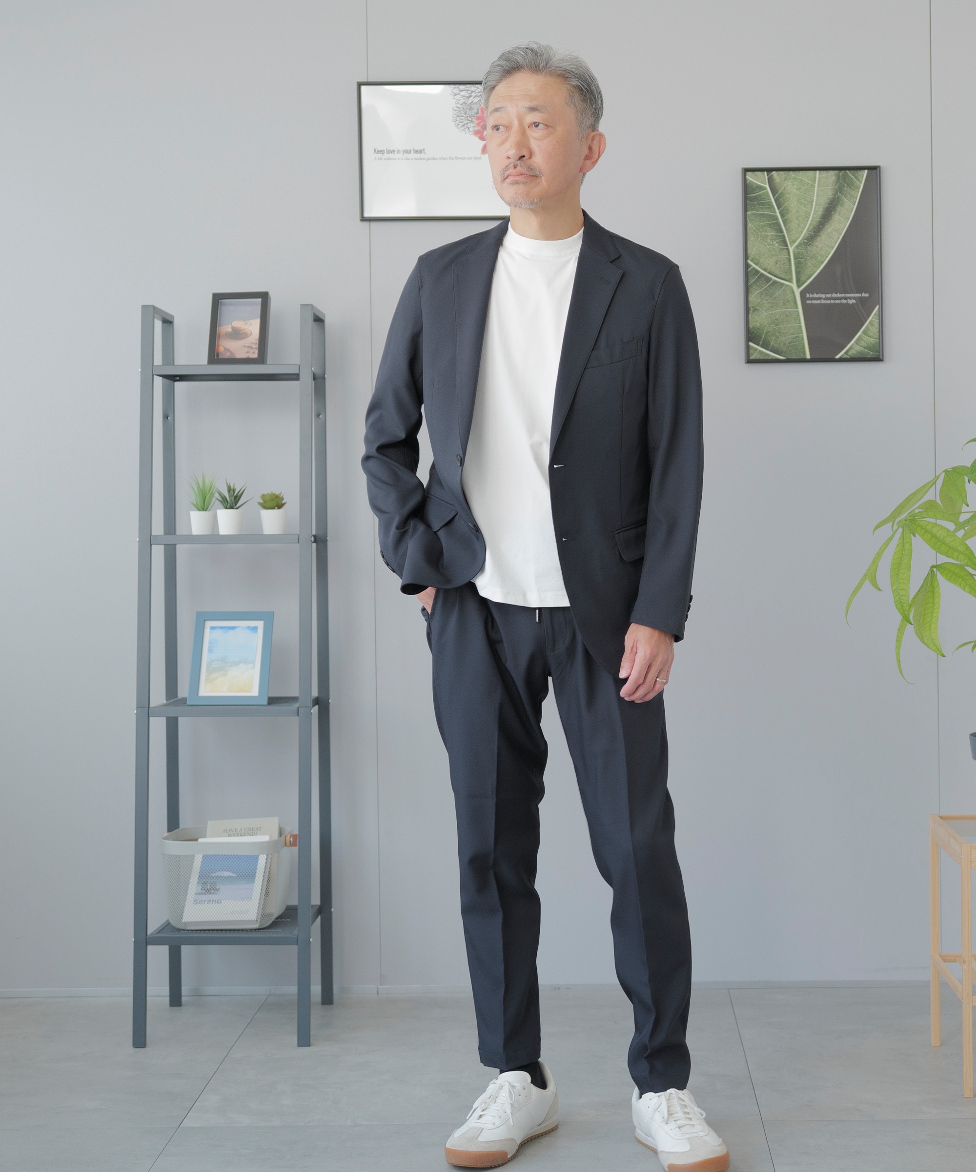 AWC セットアップ メンズ スーツ カジュアルスーツ ジャケット