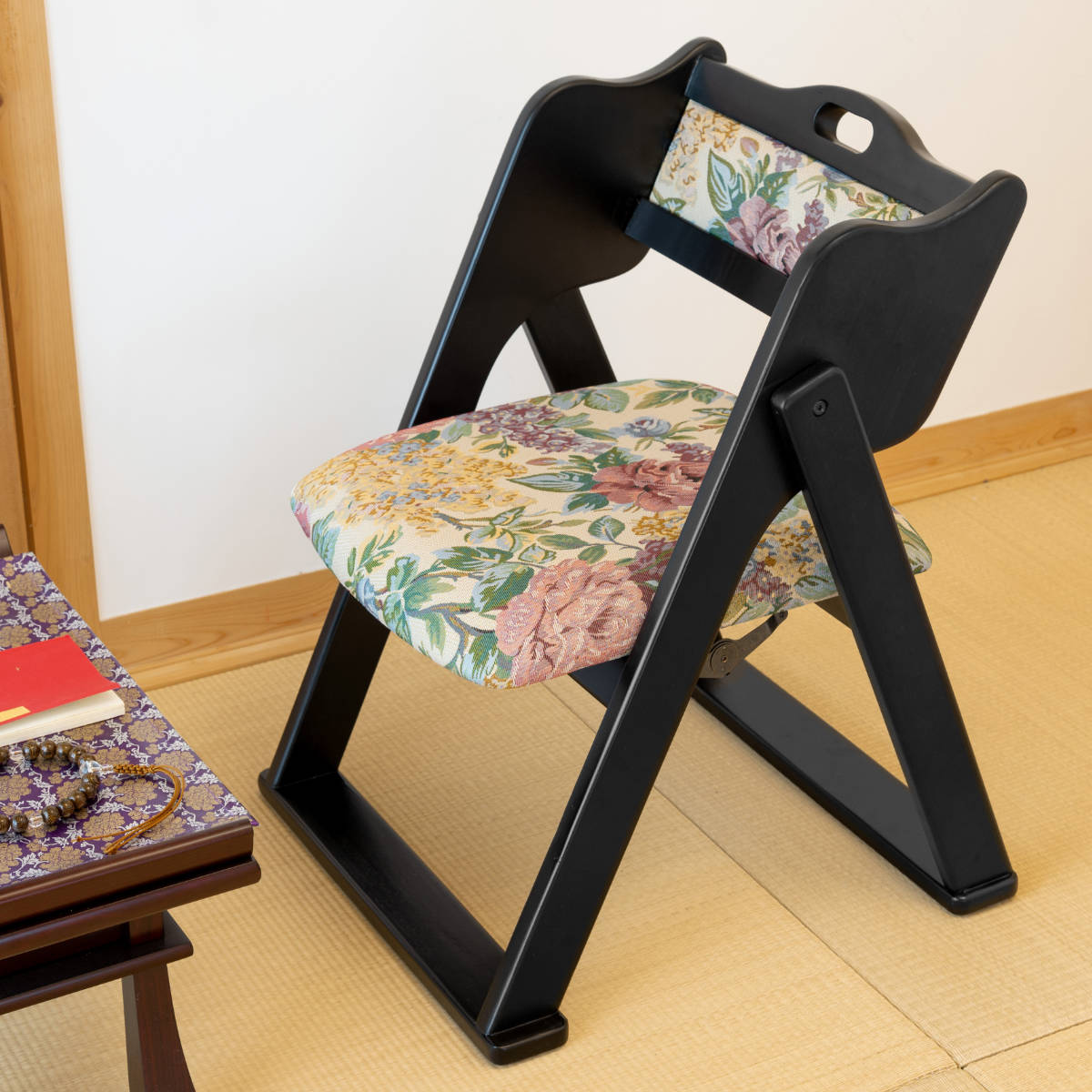 東谷 お座敷チェア 座面高36cm 座椅子 折りたたみ椅子 花柄 （ チェア