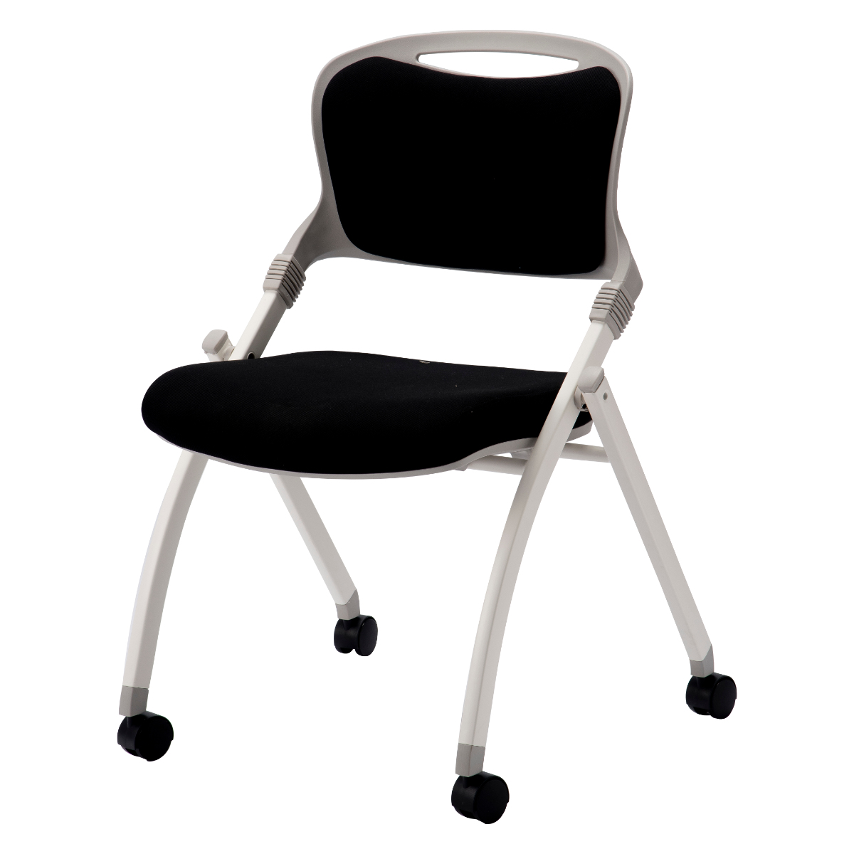 オフィスチェア 幅56cm 2脚セット 折りたたみ スタッキング可能