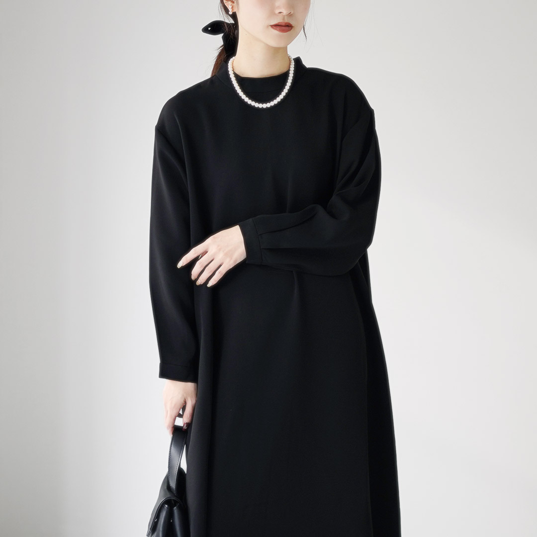 tumugu（ツムグ） ソアパールコンパクト ロングワンピース / 長袖