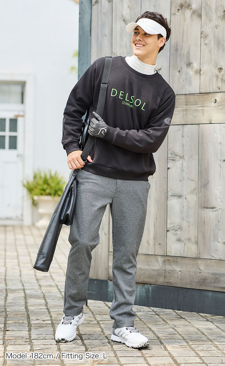 men's 裏起毛トレーナー 裏起毛 防寒対策 L/LL/3L メンズゴルフウェア