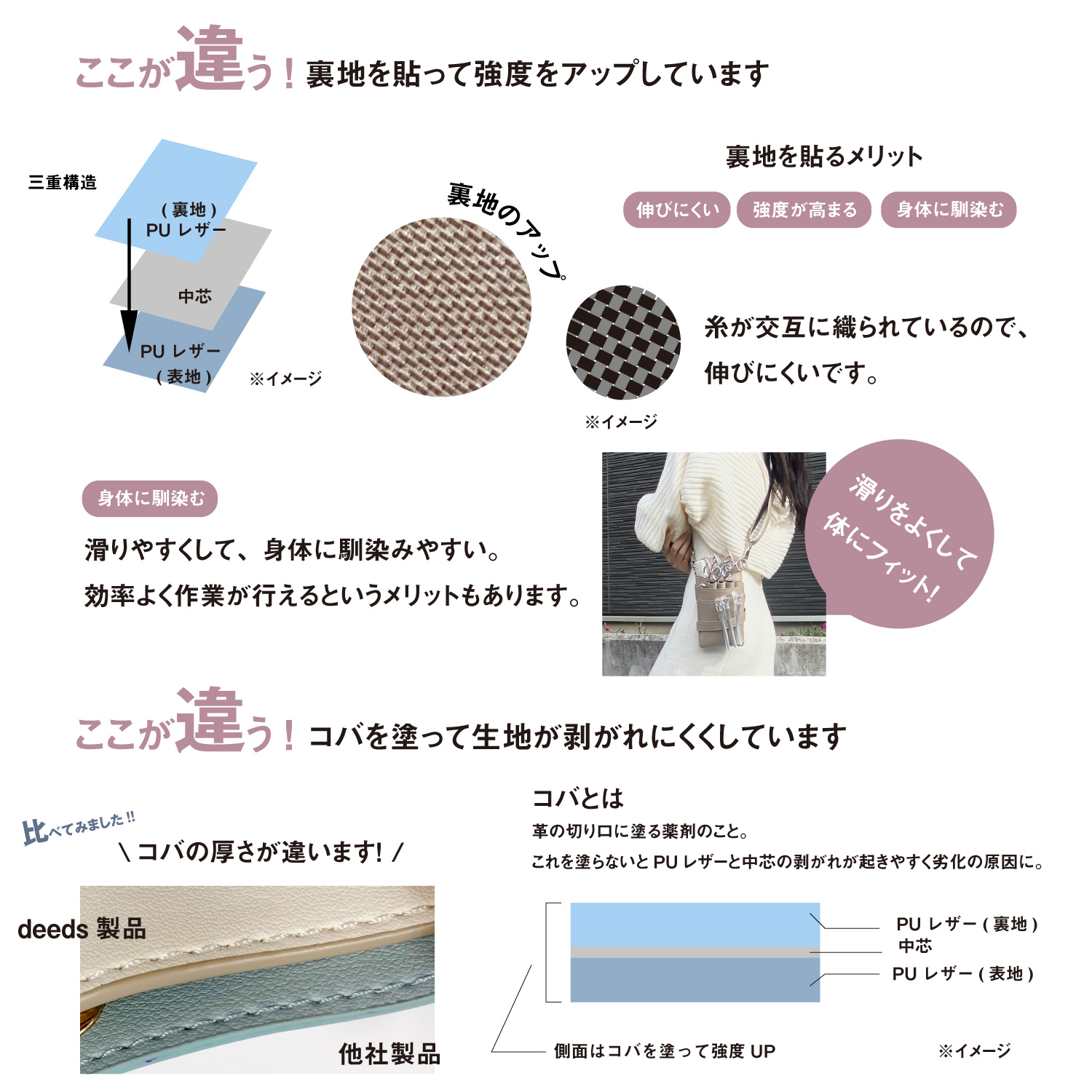 DEEDS シザーケース Luxury Style シエーナ チェーン付き アイボリー