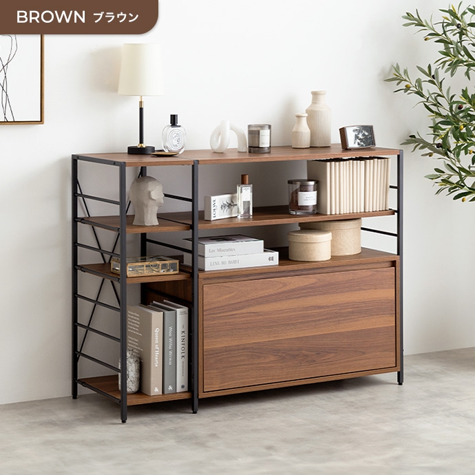 収納ラック ヴィンテージ風 オープンラック 幅105cm Carter 引き出し