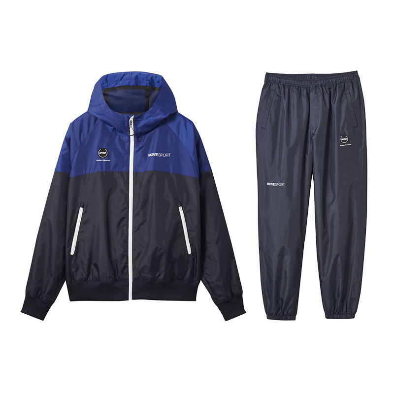 MOVESPORT デサント 裏メッシュ バイカラー ウィンドブレーカー 上下
