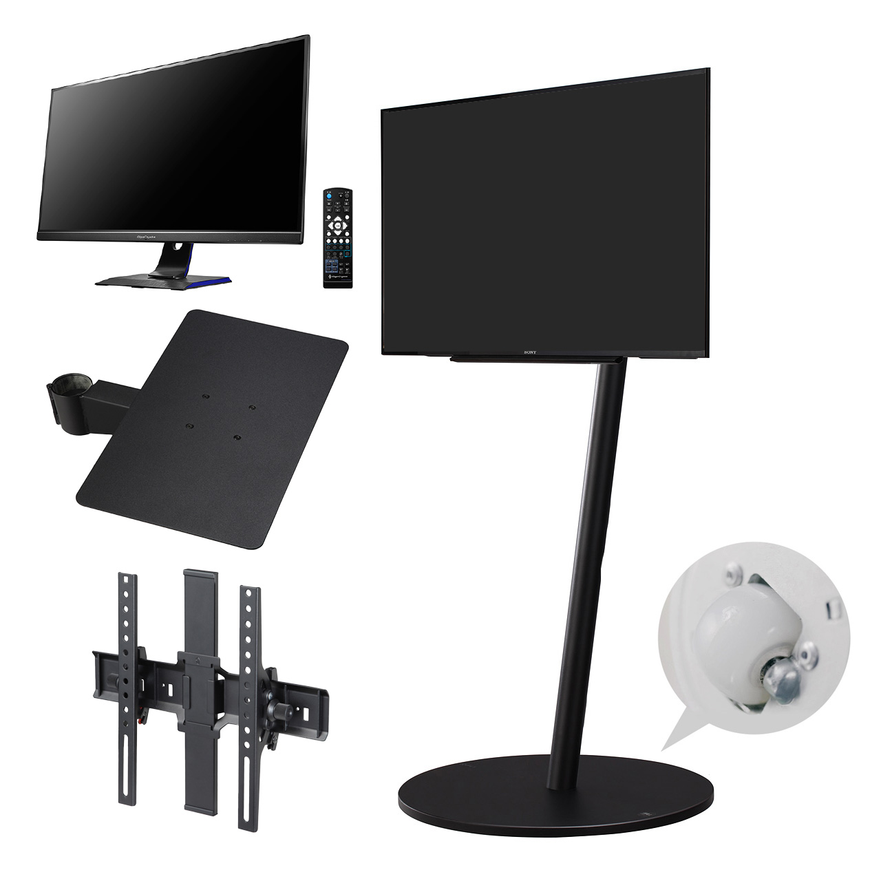 GigaCrysta ゲーミングモニターセット WALLテレビスタンド A2ロー