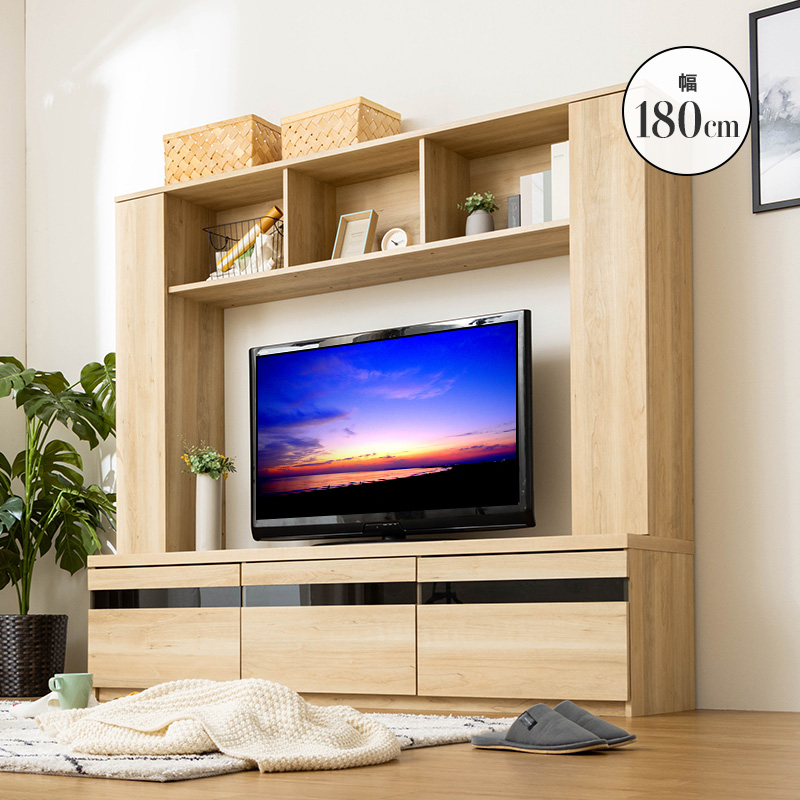 MINT 壁面テレビボード 大容量収納 収納 テレビ台 幅180cm ナチュラル