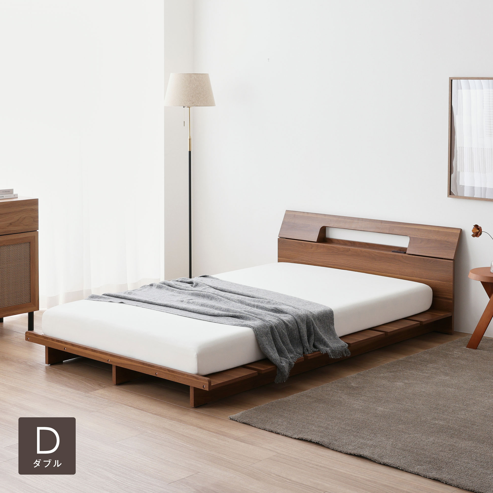 VENTOTA 【ダブル】ベッド ベッドフレーム すのこベッド ヘッドボード