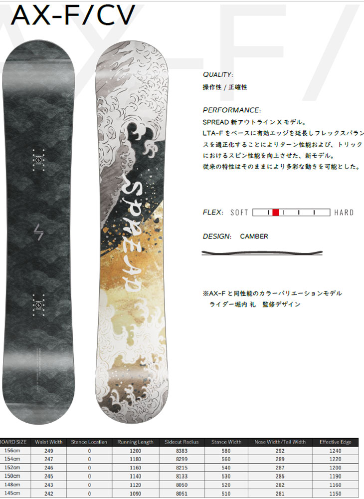 23-24 SPREAD スプレッド スノーボード 板 【AX-F/CV 】 ship1【返品