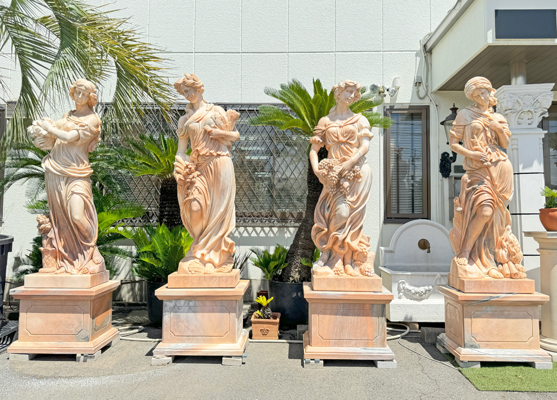 天然大理石彫刻 収穫のヴィーナス 秋 ピンク H232cm ヴィーナス 女神