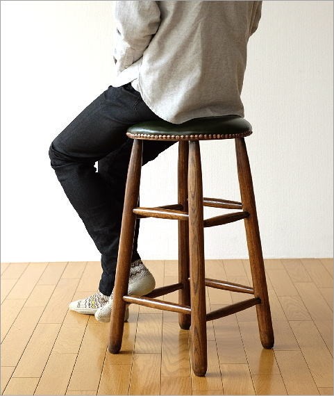 ハイスツール 木製 スツール 丸椅子 丸イス おしゃれ カウンターチェア