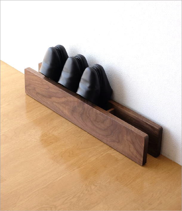 スリッパラック ウォールナット 天然木 木製 おしゃれ 無垢材 収納