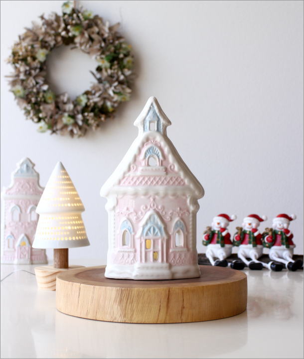 クリスマス Xmas キャンドルホルダー LEDキャンドル付き 照明 小さい