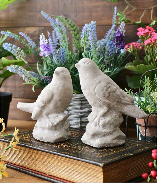 バード 鳥 置物 オブジェ おしゃれ かわいい ガーデン セメント 庭