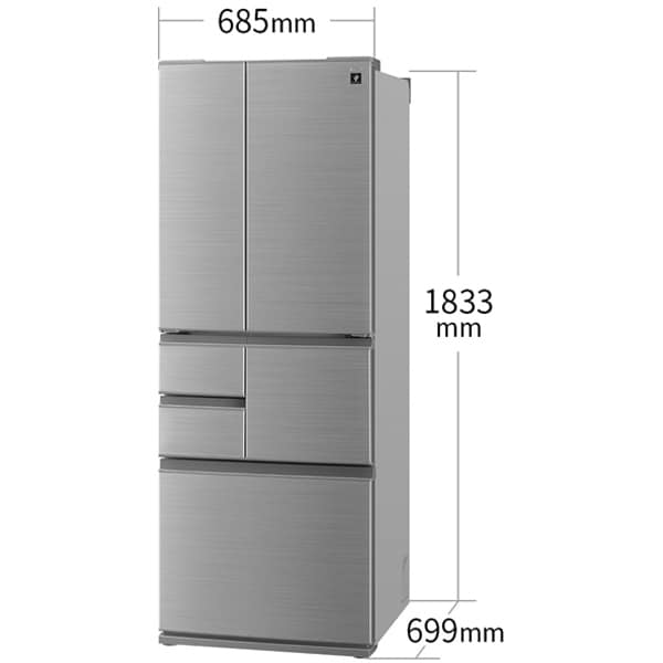 SHARP（シャープ） 冷蔵庫 【設置込】 SHARP 502L 幅68.5cm フレンチ