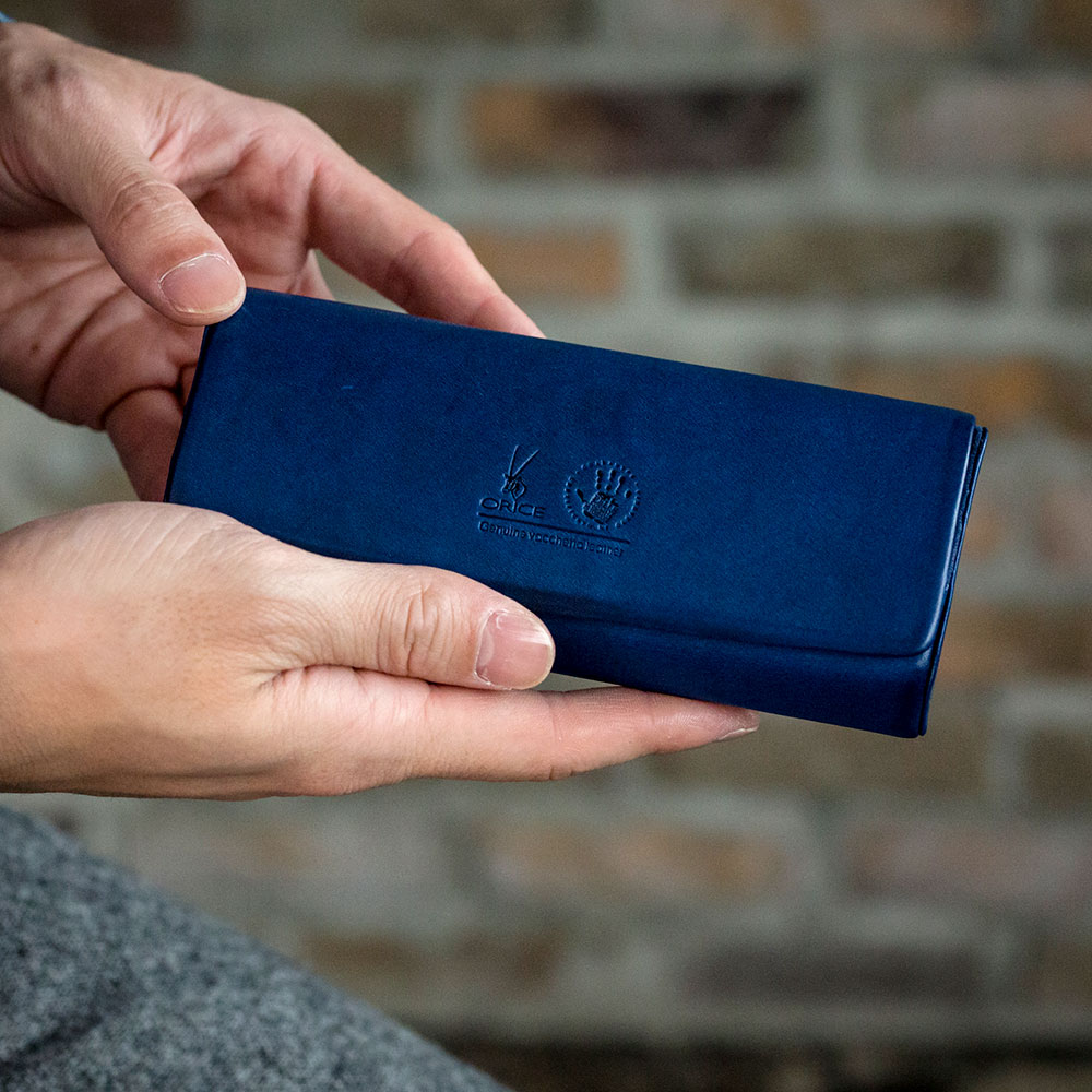 メガネケース 本革 ハード イタリア製 オリーチェレザー 眼鏡ケース 名