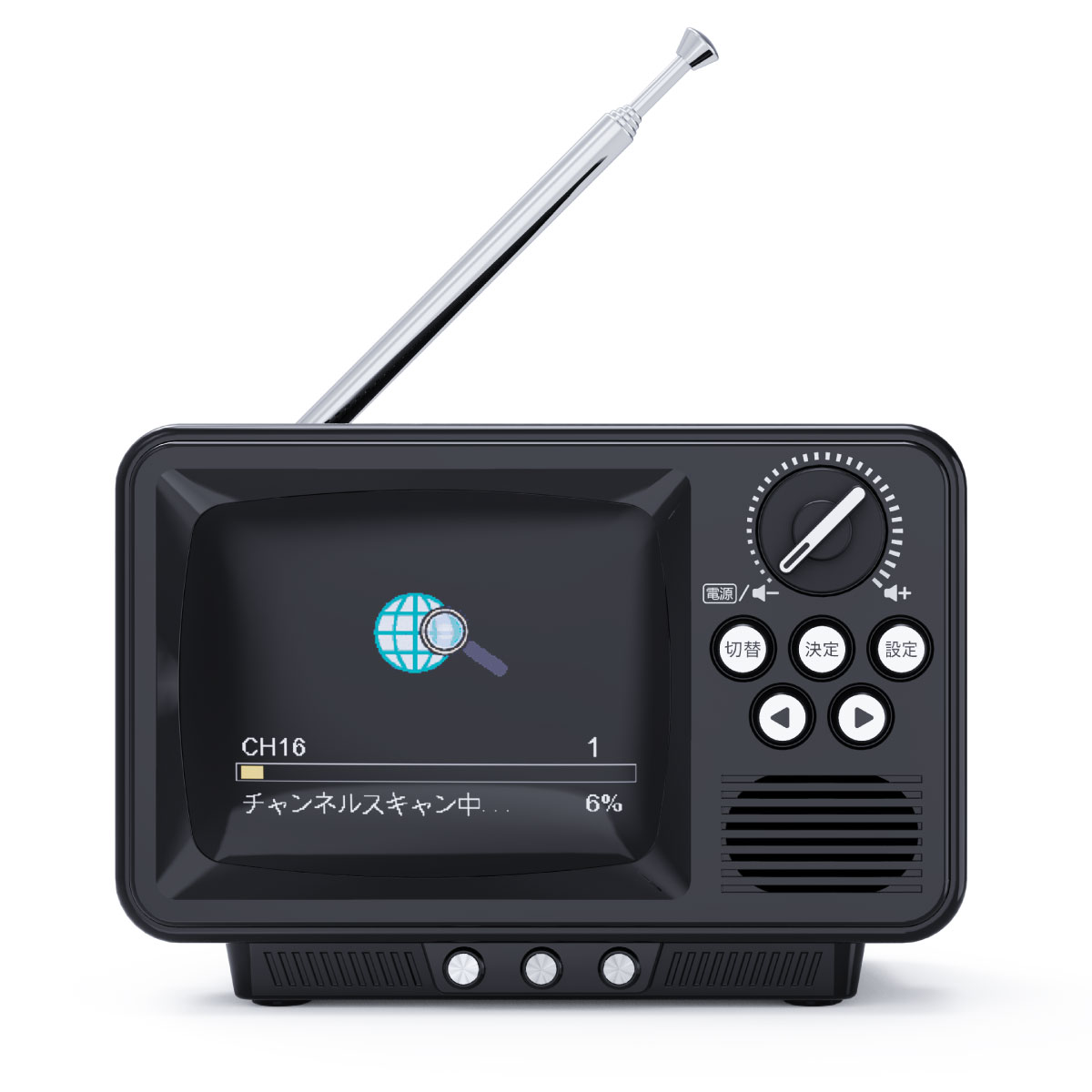 WINTECH 2.8インチ液晶付きワンセグテレビ レトロ ポータブル ワンセグ