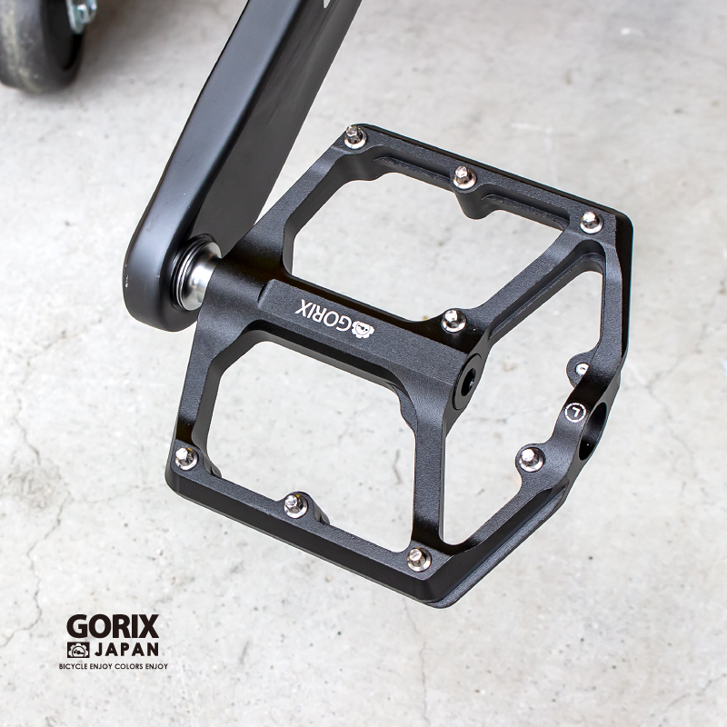 GORIX 自転車 ペダル フラットペダル 軽量 アルミ 3ベアリング 滑らか