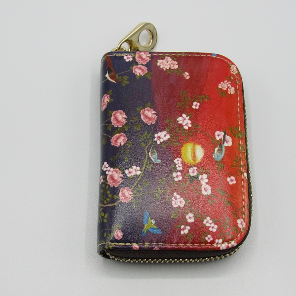 花柄 じゃばらカードケース ミニ財布 本革 パスケース カード入れ 本革