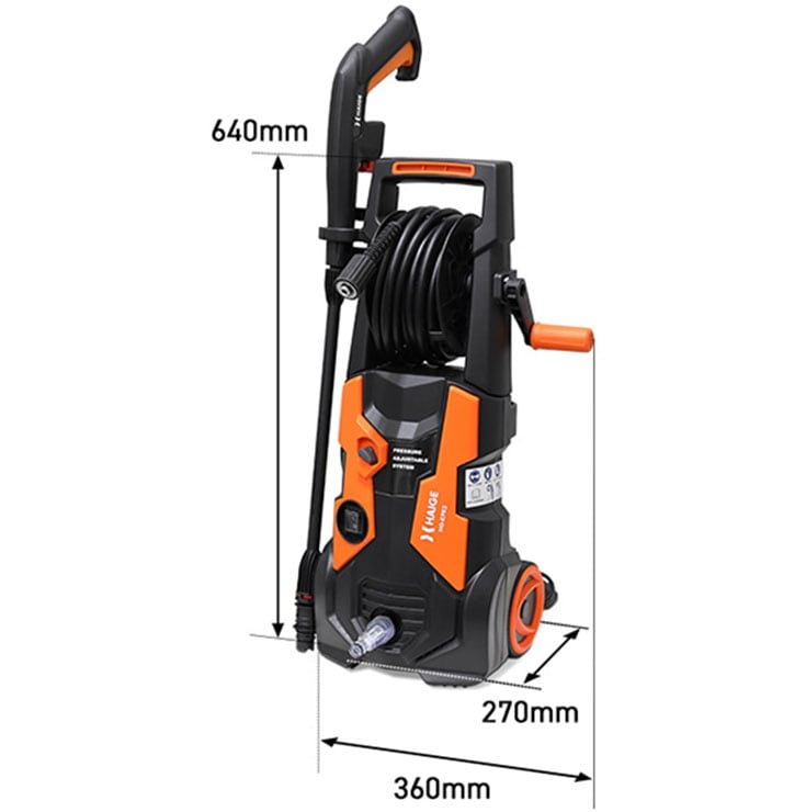 HAIGE（ハイガー） 高圧洗浄機 電動 コンセント 最大吐出水量450L/h