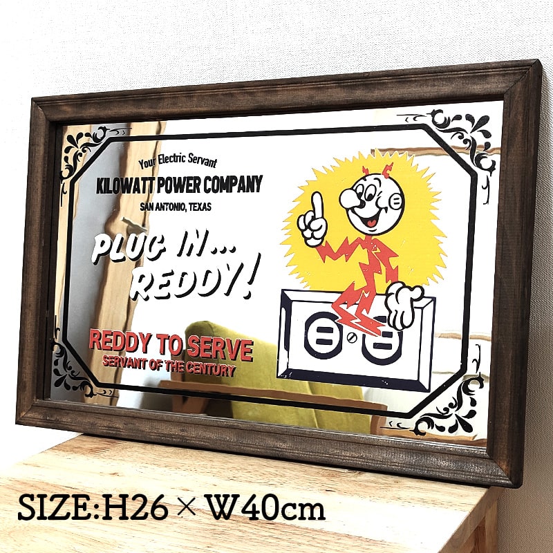 パブミラー 木製 レディキロワット アメリカン 雑貨 鏡 FEPC