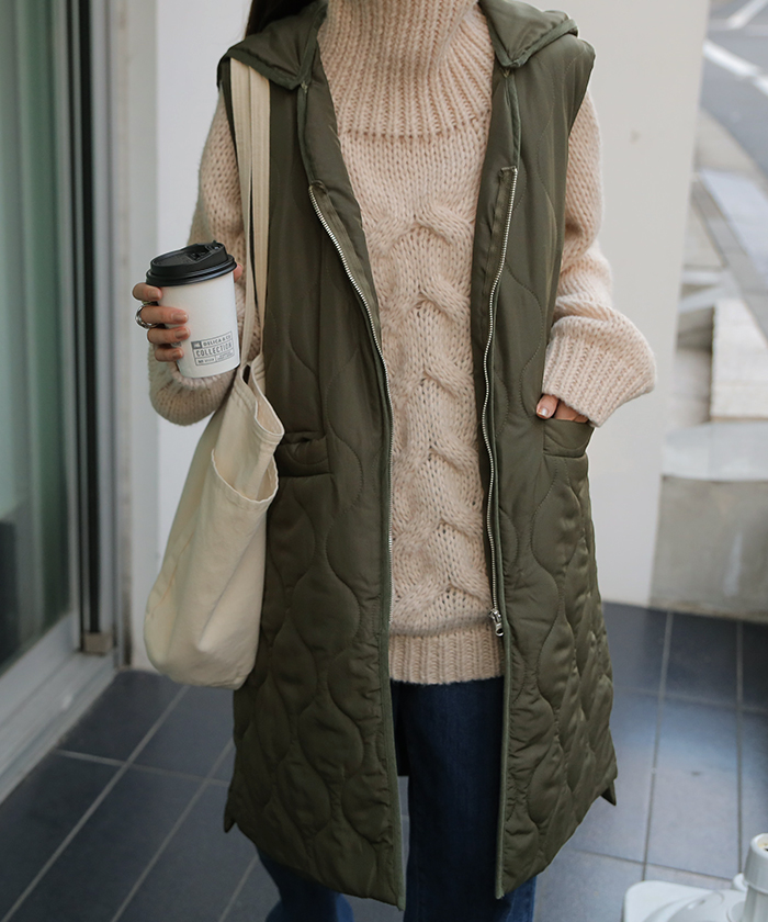 HUG.U（ハグユー） ベスト レディース 中綿 ジレ キルティング ロング