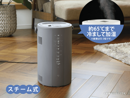 象印 ZOJIRUSHI スチーム式加湿器 グレー ホワイト EE-DE50 加湿器 : I