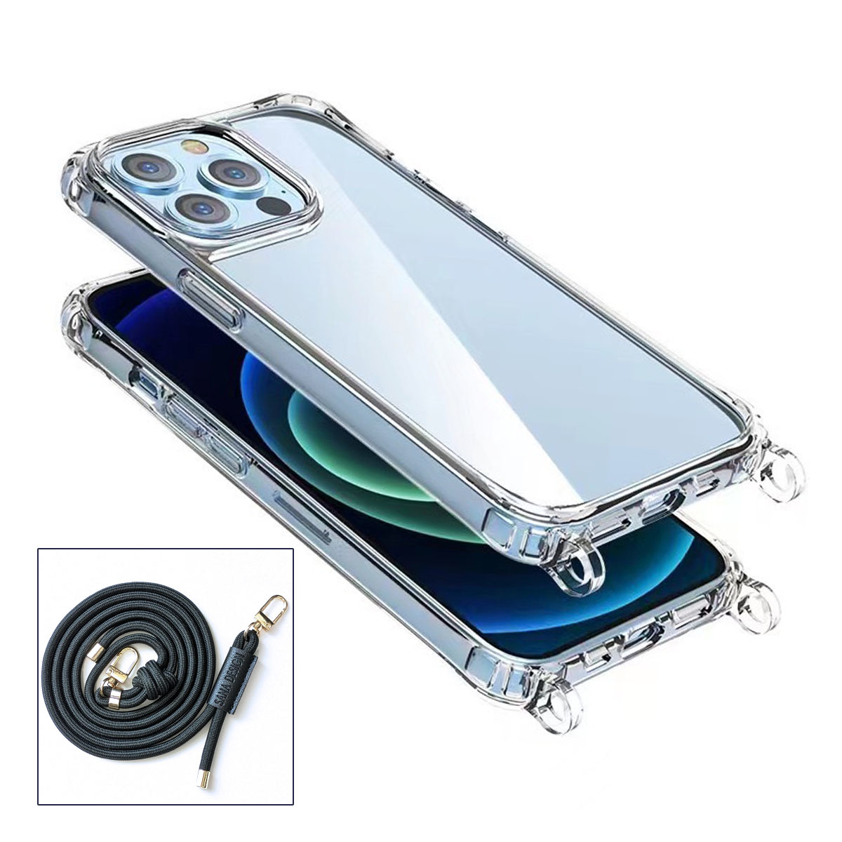 iPhone iPhone16 ProMax クリア ケース ショルダーベルト付き